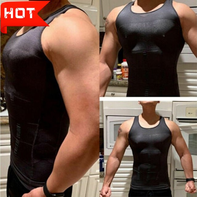 Men's sports body shaping and abdominal slimming tool polyester corset vest elastic slimming