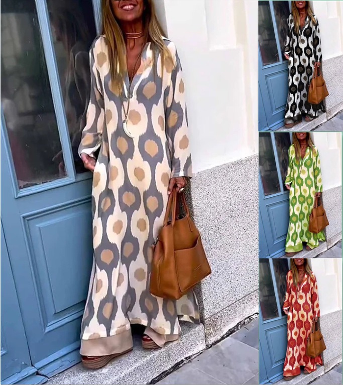 Geometryczna sukienka z rozcięciem